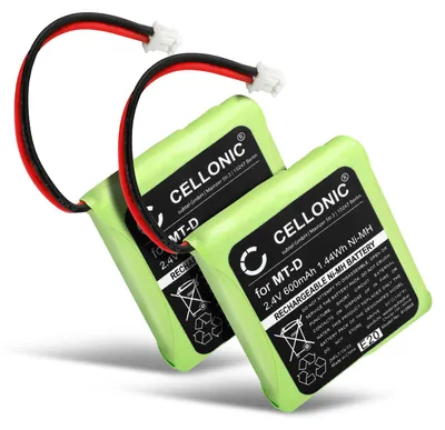 Produktbild von CELLONIC 2x Akku für Festnetz Kompatibel mit Switel DFT 8171, DFT 8172, DFT 8173, Kompatibel mit Texet GP0735 - (600mAh, 2.4V)