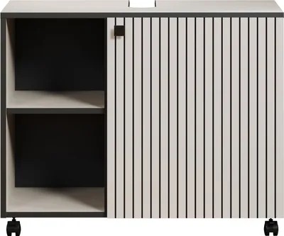 Produktbild von trendteam Bad Waschbeckenunterschrank Pure Bliss Cashmere Hellgrau Melamin B/H/T ca. 80/64/42 cm