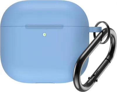 Immagine prodotto di Custodia in silicone per Airpods 4 con moschettone - azzurro