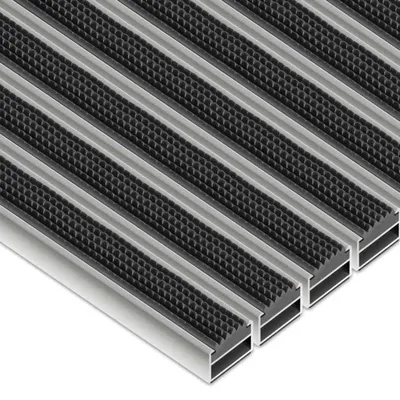 Produktbild von Aluminium Fußmatte mit Gummieinlage, Clean Rubber 100x80 cm, schwarz, Höhe 22 mm