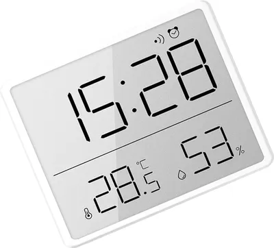 Zdjęcie produktu dla Cyfrowy budzik Ekran LCD Temperatura Wilgotność Wyświetlacz czasu Elektroniczny zegar do domu Sypialnia Biuro Biały 8218