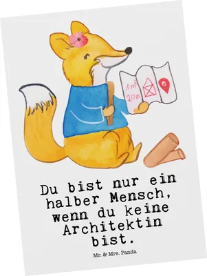 Produktbild von Mr. & Mrs. Panda Grußkarte Architektin Herz - Weiß - Geschenk, Lustig, Studium, Innenarchitektin, Postkarte, Postkarten, Ansichtskarte, Beruf, Spruch, Ansichtskarten