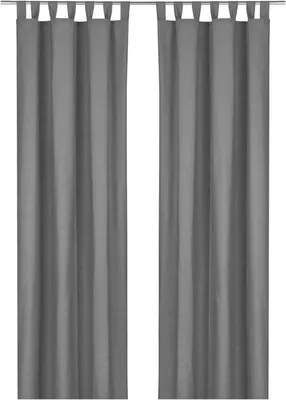 Immagine prodotto di Tenda in cotone, tinta unita, opaca, con passanti, colore grigio, dimensioni 230x125 cm, modello 625