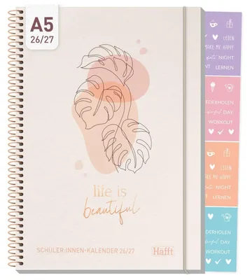 Produktbild von Häfft College-Timer Deluxe 2026/2027 / A5 / Life is beautiful / Häfft-Verlag
