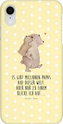 Produktbild von Mr. & Mrs. Panda Iphone XR Handyhülle Papa Bär - Gelb Pastell - Geschenk, Vater, Vatertag, Muttertag, Geburtstag, Handy Case, Premium Kunststoff