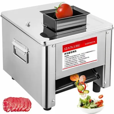 Immagine prodotto di Affettatrice, tritacarne e taglia-verdure - Elettrica 850 W - Acciaio inossidabile - Lama da 3,5 mm - Alimentazione automatica - Spina UE - Nero