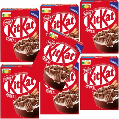 Obrázek produktu pro KITKAT Cereálie Snídaňové cereálie z celozrnné pšenice s typickou oplatkou KITKAT 7 balení (7x330g balení)