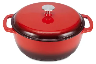 Image de A. Marmite Schmortopf, ronde, en fonte émaillée avec couvercle, 4,1 L, rouge