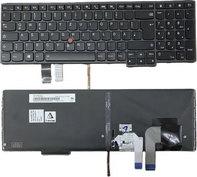 Produktbild von DE Schwarz Tastatur Keyboard mit Beleuchtung + Mausstick kompatibel für FRU: 00HW662