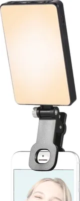 Produktbild von Andoer Taschen-LED-Videoleuchte mit Bildschirmclip, Computer-Tablet, Handy, Videokonferenzleuchte, aufsteckbares Fuelllicht, 2500 KšC9000 K, dimmbar, integrierter Akku fuer Online-Meetings, Live-Streaming, Selfie