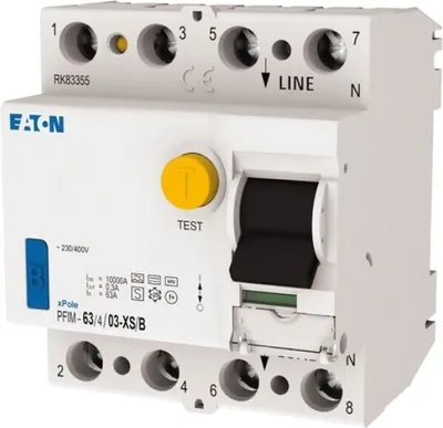 Productafbeelding van Eaton FI-schakelaar met overstroombeveiliging (PFIM-63/4/03-XS/B)