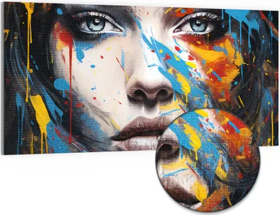 Produktbild von DEQORI Hybrid Leinwand Bild 100x50 cm 'Seelensymphonie' Wandbild Glas flach modern