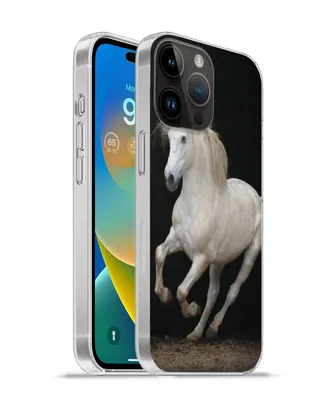 Produktbild von MuchoWow® Handyhülle Schutzhülle Hülle für Apple iPhone 14 Pro - Softcase Pferde - Schwarz - Porträt Silikon Softcase Handy Hülle - Umschlag