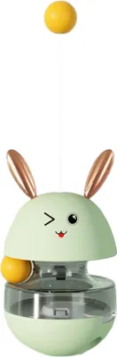 Image de Jouets pour chats et chiens, Jouet interactif pour chats 3 en 1 Jouet à ressort Distributeur de nourriture pour chats (Vert)