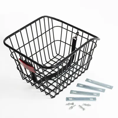 Zdjęcie produktu dla Kosz rowerowy tylny na bagażnik metalowy duży solidny kosz na zakupy