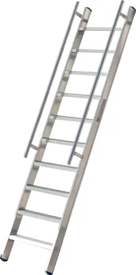 Produktbild von Alu Profi Stufenanlegeleiter Mod. 220 mit 2 Handläufen - Stufenanzahl: 10, Leiternlänge (L): 2,53 m