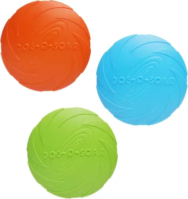 Produktbild von Hundespielzeug Frisbee 3 Stück 15 cm, Naturkautschuk, für Outdoor