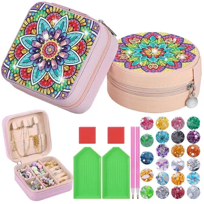 Image de Kit de création de boîte à bijoux en strass, idéal pour les filles, lot de 2