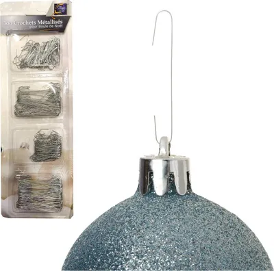 Zdjęcie produktu dla Haczyki do ozdób choinkowych, metal, 300 szt.