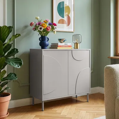 Image de Buffet 'Holea' avec 2 portes Push-to-Open 75 x 70 x 34 cm Gris