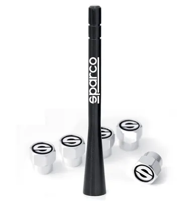 Immagine prodotto di Antenna Sparco SPC1417 con viti e tappi valvola pneumatici in alluminio