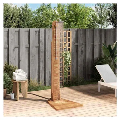 Produktbild von Klebehaken für die Wand, Handtuchhalter für Gartendusche, massives Teakholz, 70 x 75 x 204 cm