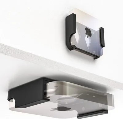Produktbild von Untertisch Halterung Regal Halter Wandhalter Untertischhalterung Wandhalterung Schwarz passend für Mac Mini