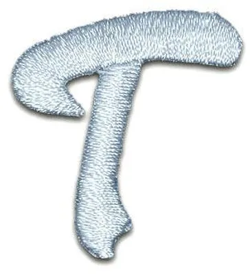 Produktbild von Buchstabe T 3.2x2.9cm: Alphabet Buchstaben Einzeln Auswählbar - Aufnäher, Bügelbild, Aufbügler, Applikationen, Patches, Flicken, Zum Aufbügeln