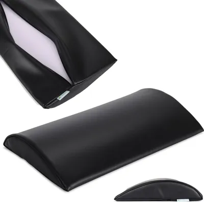 Produktbild von Habys Lenden-Halbrolle, Lagerungsrolle, Nackenkissen, Nackenrolle | für Massage und Therapie, Kniehalbrolle, 40x25x5cm | Weich Schwarz
