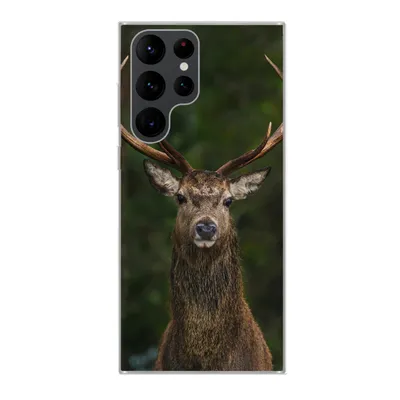 Produktbild von MuchoWow® Handyhülle Schutzhülle Hülle für Samsung Galaxy S22 Ultra Hirsch - Geweih - Natur Silikon Softcase Handy Hülle - Abbildung
