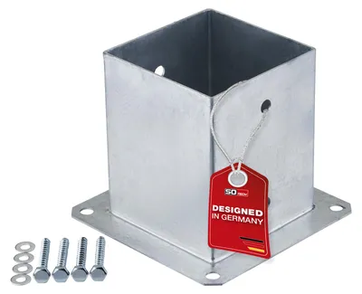 Produktbild von SOTECH Bodenhülse 120 x 120 mm feuerverzinkt – Pfostenträger zum Einbetonieren