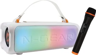Image de N-Gear Blazooka 703W - Haut-parleur Bluetooth portable - Avec microphone et éclairage - Blanc