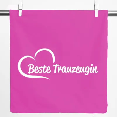 Produktbild von Huuraa Kissenbezug Beste Trauzeugin Herz 40x40cm Fuchsia Baumwolle Dekokissenbezug Geschenkidee