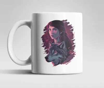 Produktbild von Girl with Wolf Kaffeetasse Teetasse Geschenkidee