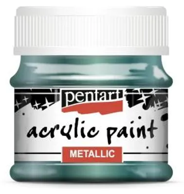 Obrázek produktu pro Akrylová barva metalická PENTART 50 ml MODROZELENÁ