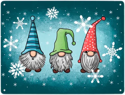Produktbild von Weihnachts-Wichtel Metallschild XXL in 28x38 cm