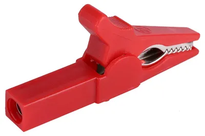 Produktbild von Vollisolierte 55-mm-Krokodilklemme für Testfahrzeuge, Batteriekabel, Drahtklemme (rot)