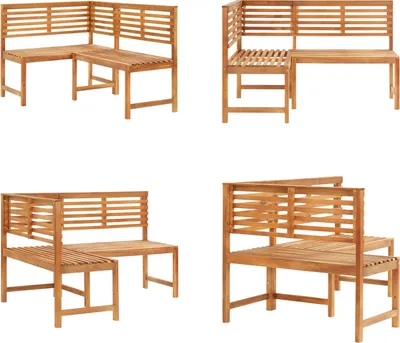 Zdjęcie produktu dla vidaXL Ławka ogrodowa narożna 140 cm z litego drewna akacjowego - Ławka narożna - Ławki narożne - Ławki ogrodowe - Ławki ogrodowe