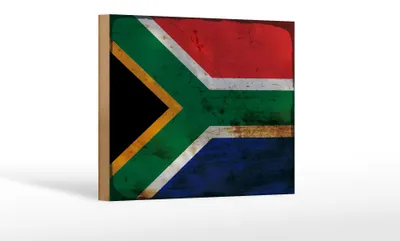 Produktbild von Holzschild Flagge Südafrika 18x12 cm South Africa Rost Dekoration