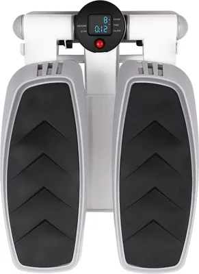 Immagine prodotto di Stepper per la casa e l'ufficio - Mini stepper fitness multifunzionale - Con bande di resistenza - Max. 150 kg - Inclinazione pedale 38° - Display LCD per le calorie - Grigio