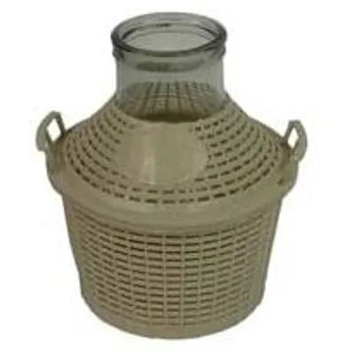 Obrázek produktu pro Skleněná demižonka s širokým hrdlem a obalem – 10 l – hrdlo ø 115 mm