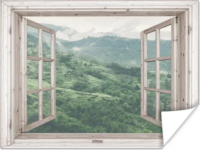Produktbild von MuchoWow® Poster Aussicht - Berg - Baum 160x120 cm - Foto Plakat
