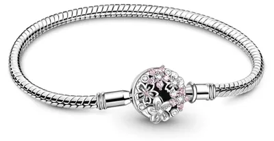 Produktbild von Gnoce Armband rosa Blumen GYB026-18 Edelstahl/Silber