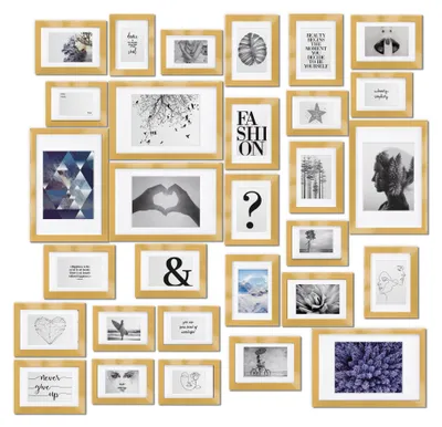Produktbild von Bomoe 30er Bilderrahmen Set - 10x 10x15, 15x 13x18, 5x 20x30, Gold
