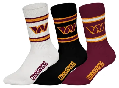 Produktbild von NFL Washington Commanders 3er-Pack Huddle Crew Socken 43/46 Weiß/Schwarz/Braun Fanzone Artikel