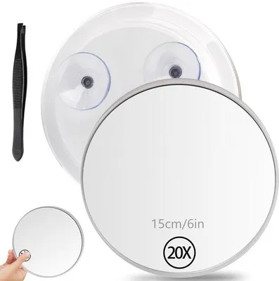 Produktbild von 20-fach kosmetikuspiegel, 15 cm, mit Lupe, Make-up-Spiegel, Reise-Spiegel