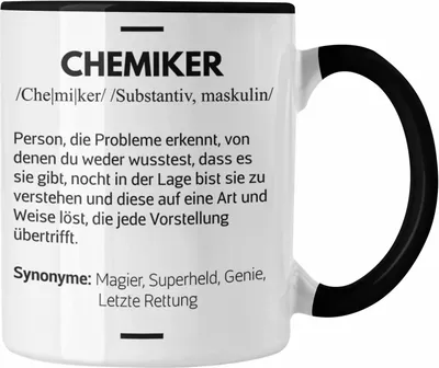 Produktbild von Trendation - Chemiker Geschenke Tassen Tasse Chemielaborant Chemie Geschenk Chemielabor Gadget Geschenkidee Lustig (Schwarz)