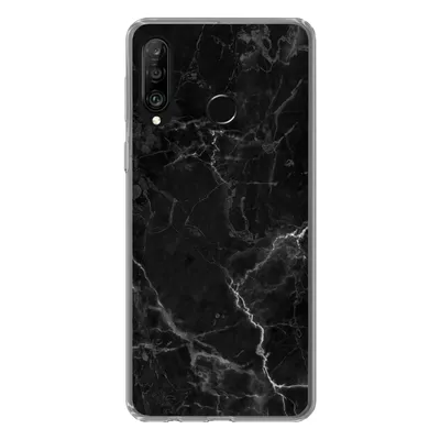 Produktbild von MuchoWow® Handyhülle Schutzhülle Hülle für Huawei P30 Lite Marmor - Schwarz - Weiß - Textur - Marmoroptik Silikon Softcase Handy Hülle - Handyhülle