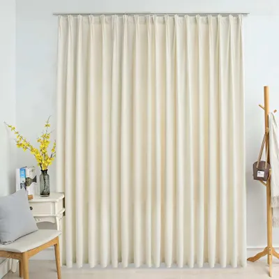 Imagen del producto de Cortina opaca "Living Store" con ganchos, de terciopelo, color crema, 290 x 245 cm