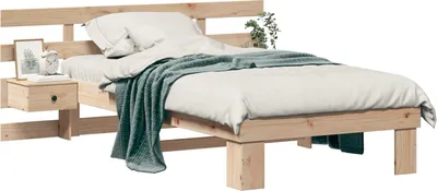 Obrázek produktu pro Rám postele s čelo Hnědá 90 x 190 cm Masivní borové dřevo